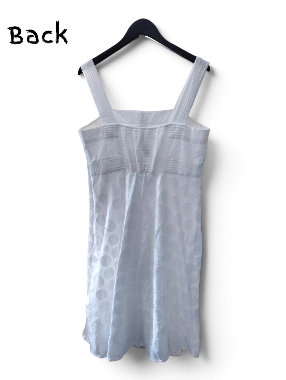 Dressbarn White Eyelet Geometric Fit & Flare Mini Sun Dress Womens Size 14 - Picture 4 of 11